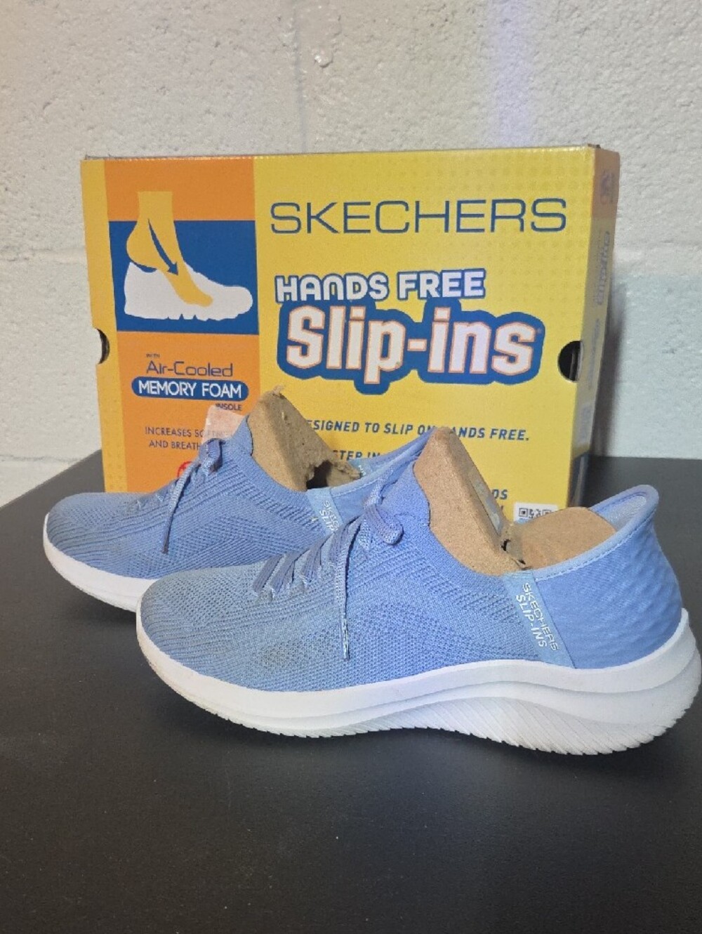Skechers Women's Periwinkle Knit Slip-On Athletic Sneakers - Picture 7 of 10